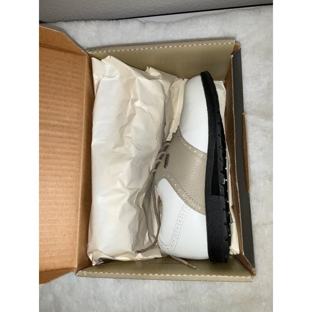 GRIP GT Classic Women's Golf Shoes NEW size 6 White & Tan - Picture 8 of 9